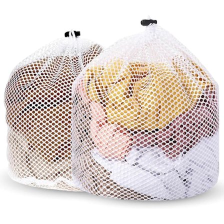 2 Styk Snørelukning Vasketøjspose, Mesh Vasketøjspose til Vaskemaskine, Mesh Vasketøjspose (50x60/60x80cm)
