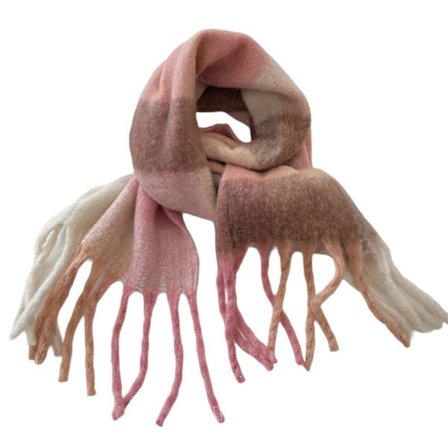 Varmt vinterskjerf, langt tykt fargerikt pleddsjal, beskyttelse mot kulde.