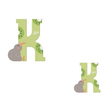 Bokstav i trä - Sevi - K - 10 cm - Väggdekoration - Slumpt färg