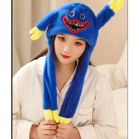 Sød plystof Poppy Playtime hat Cosplay Kostumer Blå