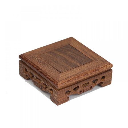 Lille firkantet tekande base vase dekoration træ bonsai piedestal massivt træ