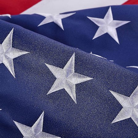 Amerikansk flag fremstillet i USA, kraftig nylon amerikansk flag 3x5 udendørs, UV-beskyttet/syede striber/broderet