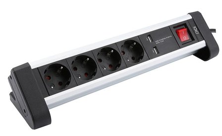 Olympia IOIO 4-fach Steckdosenleiste mit 2x USB "SL 2425 U"