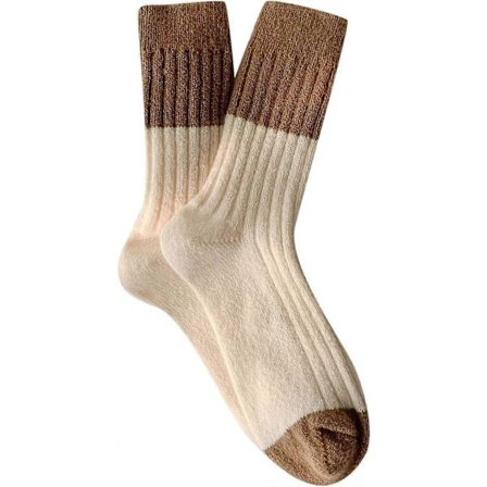 Størrelse 46 Dame Stablede Sokker - Fargekontrast Mote Casual Varme Sokker, Hold-opp Sokker Transparent ZZT