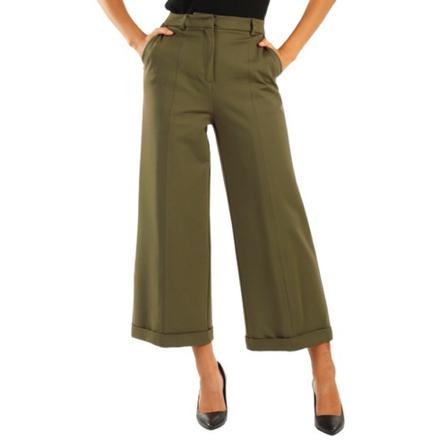 Manila Grace, Wide Trousers Groen, Dames, Maat:M