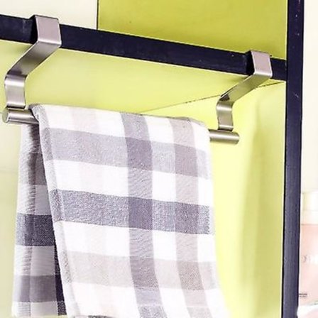 Handdukshängare för Dörr, Rostfri Stång att Hänga på Skåpdörr, Installation utan Borrning, 23*7cm