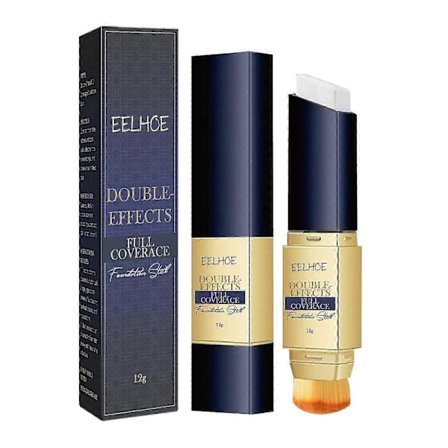 Återfuktande Oljekontroll Foundation Stick med Ljusreflekterande Concealer - Långvarig Vattentät Täckning, Hyaluronsyra & Pärlextrakt för Strålande, 