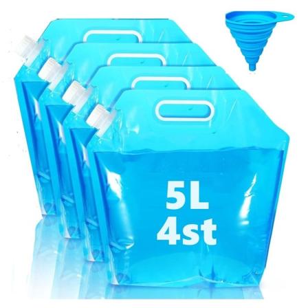 4st x 5L Ihopfällbar Vattendunkar + 1 Silikontratt