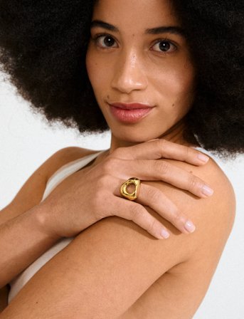 Pilgrim Free Ring Gold-Plated - Gold - ONE SIZE