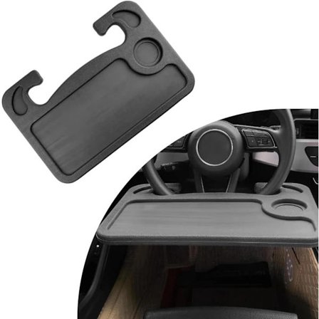 Auton ratti pöytä, Monipuolinen auton ratti tarjotin, Matkatarvikkeet jatkuville matkustajille Musta, A