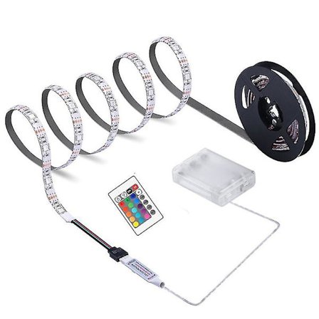 Led-remsa fjärrkontroll batterilåda drivs hög ljusstyrka Ip65 vattentät dekoration Dc 5v Rgb 5050 Tv-bakgrundsbelysning rumsbelysning väggdekor Compa