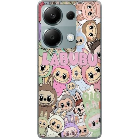 Kompatibelt Mobildeksel til Xiaomi Redmi Note 13 Pro 4G Rosa kawaii-komposisjon med søte tegnede karakterer og myke former