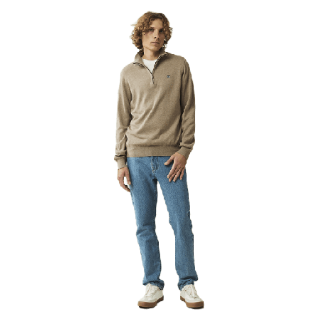 Lexington Clay Cotton Half-zip Sweater Tröjor Herr Beige XL