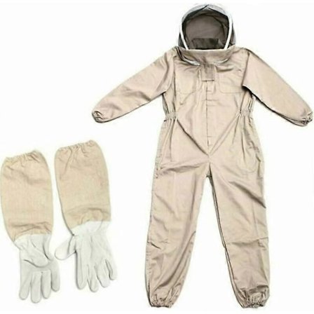 Biodlaroverall - Professionell biodlingsdräkt med handskar, skyddande kläder med huva för biodlare mot getingar XL