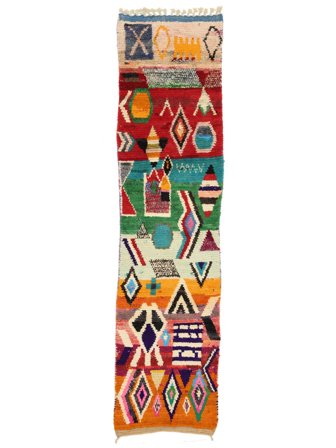 Berber Moroccan - Mid Atlas Hand Knotted 80X317 Runner Rug Morocco