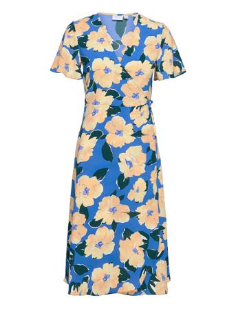 Vilovie S/S Wrap Midi Dress/Su - Fav Knelang Kjole Multi/mønstret Vila