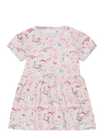 Dress Ss Aop Dresses & Skirts Dresses Baby Dresses Short-sleeved Baby Dresses Rosa Minymo*Betinget Tilbud
