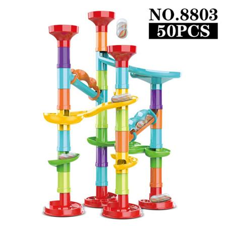 Palloradan Suuret Hiukkaset Liukumäki Pallo Rakennuspalikat Puzzle Koonti Rata Rakennuspalikat Lelut 50pcs-A