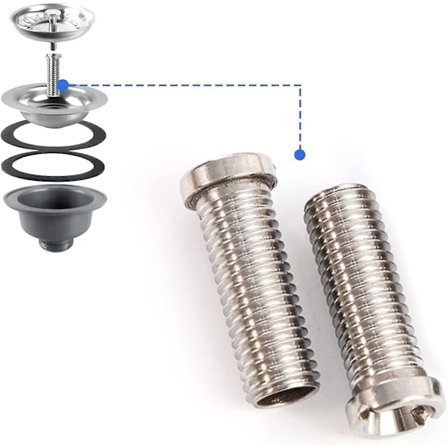 Vask, 2 stk. 45 mm banjo bolt til si-ventiler, afløbssi-skrue i rustfrit stål til ventilafledninger med 1,5" og 3,5", vask afløbsventil, afløb