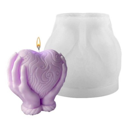 Silikon lys form diy stearin lett hjerte i hendene