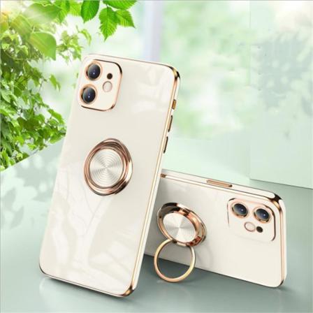 Lyxigt Stilrent Skal ‘iphone 13 Pro Max’ Med Ringställningsfunkt White White