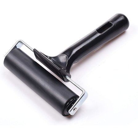 AntiSkrid Håndværktøjsrulle, Gummi Brayer Rulle til Trykning, Holdbart Plasthåndtag, Rustfri Stålramme, Trykningsværktøj, Ergonomisk Greb, 4-Tommer