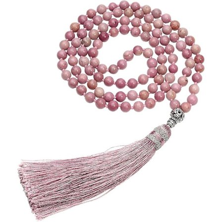 6mm Rhodokrosiitti/sammalagati 108 rukoushelmet Mala