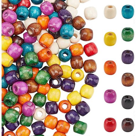 220 stk. Fargerike treperler Malte treperler 17mm Runde løse perler Makrameperler