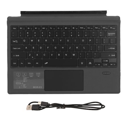 Surface Pro Type Cover Bærbart 7 Farger Bakgrunnsbelyst USB C Oppladbart Svart Trådløst BT-tastatur med Touchpad