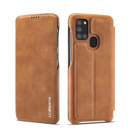 Samsung Galaxy A21s - Lc.imeeke Retro Plånboksfodral - Brun Brown Brun