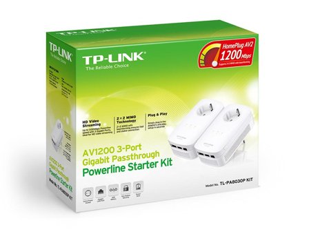 TP-Link TL-PA8030P KIT - Starter Kit - bro - GigE, HomePlug AV (HPAV), HomePlug AV (HPAV) 2.0 - veggpluggbar