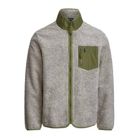 Polo Ralph Lauren High-Neck Brand-Embroidered Fleece Jacket , Grijs , Heren , Maat: M