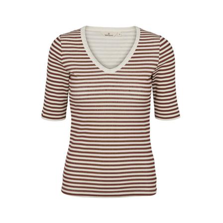 Basic Apparel Ludmilla V-Neck Brun, Dame T-shirts