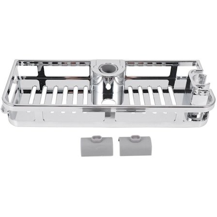 Rektangulær brusehylde aftagelig opbevaringsbakke plastikholder badeværelse køkken tilbehør (25mm)