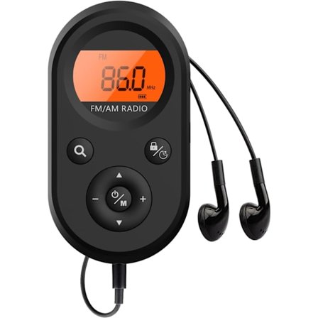 AM/FM-radio, henkilökohtainen kannettava miniradio, ladattava Walkman-radio, stereokuulokkeet, ihanteellinen urheiluun, juoksuun, kävelyyn, 