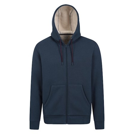 Mountain Warehouse Herr Dalton Borgfodrad Full Zip Hoodie 3XL Marinblå