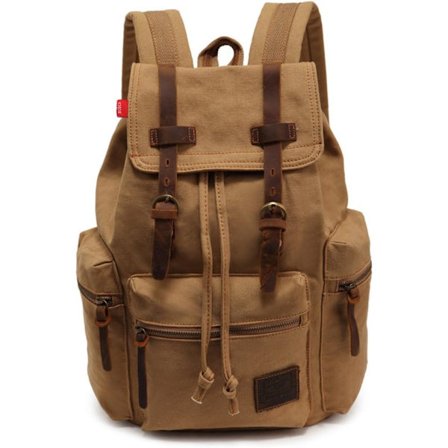 Canvas rygsæk Unisex Retro hverdagsrygsæk Laptop rygsæk Studerende skoletaske Skuldertaske Vandring campingtaske
