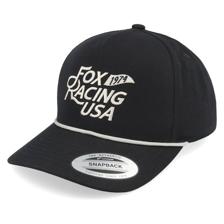 Fox - Racing Flag Rope Black A-Frame Adjustable Adjustable Black Cap - @ Hatstore