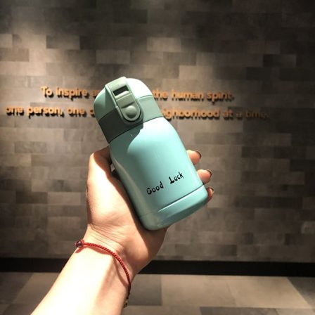 Kapacitet: 200 ml; Blå-Mini Termokande i rustfrit stål 200 ml/360 ml Lommekop Isoleret Termisk Kaffekrus Varmtvandsflaske til Børnegaver