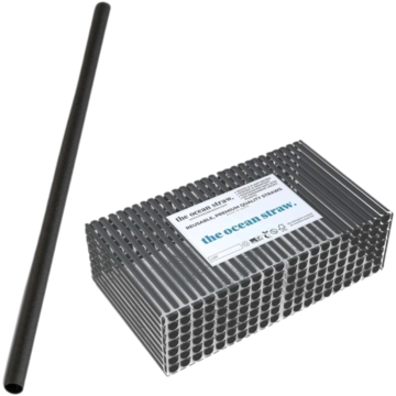 Sugerør The ocean straw Flergangs Svart 8x230mm