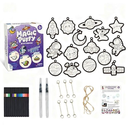 Magisk Skum Tekstur Malersæt - 3D Aqua Puff Maling Kunst Håndværk til Børn Piger Legetøjsgaver