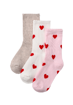 Å KIDS Hjärtmönstrade strumpor, 3-pack Strumpor Röd 26/29