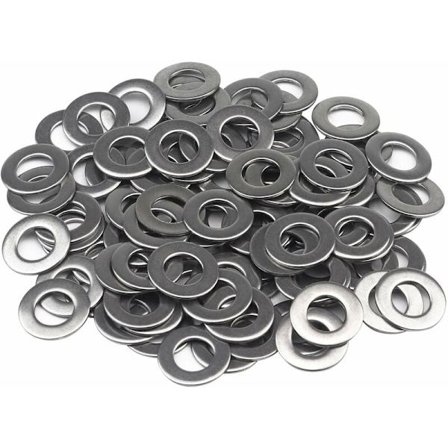 M8 flate skiver, 304 rustfritt stål, 200 stk (M8 x 16 x 1,5 mm)