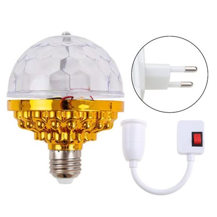 Färgglad Auto Roterande Magic Ball Light Multi Crystal Disco Light E27 lampa