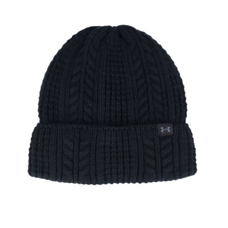 Under Armour - Svart cuff Beanie - Women Halftime Cable Knit Beanie Black Cuff @ Hatstore