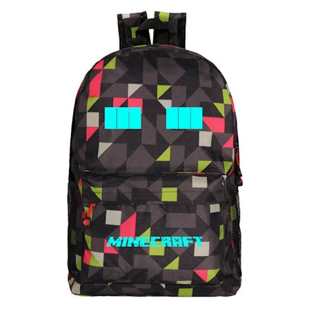 Minecraft ryggsäck studentryggsäck Röd rutnät ~ 4 glöd på natten