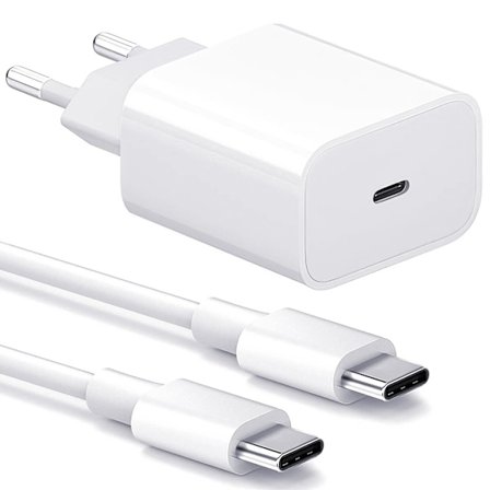 Charger for Samsung 25W Fast Charger USB-C Power Adapter + 2m Cable White