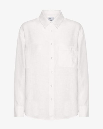 Linen Oversized Shirt - Optical White - Female - L