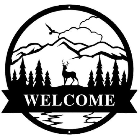 Metallinen Ontto Metsä Hirvi Takorauta Riipus Seinäkoriste Ripustettava Taidekoriste Kodin Sisustus Moderni Minimalistinen Muotoilu Sisustus