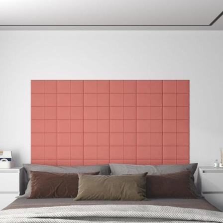 Vidaxl Väggpaneler 12 St Rosa 30x15 Cm Sammet 0,54 M² Rosa